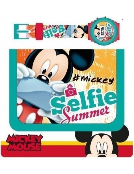 Set portefeuille + montre digitale Mickey Disney
