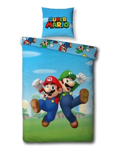 Housse de couette Super Mario Bros en coton - New discount.com