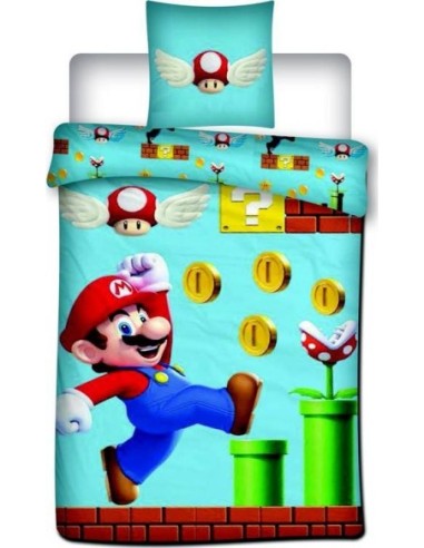 Edredón de algodón Mario Bros -New discount.com