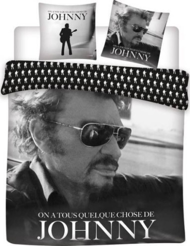 Parure Housse de couette Johnny Hallyday- 100% coton 240 X 220 CM +...