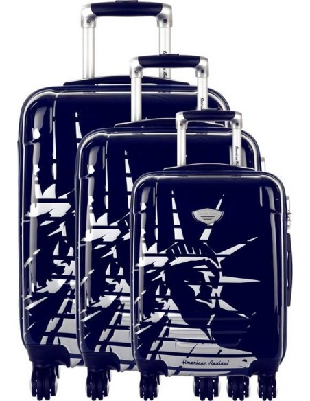 American Revival - Set de 3 Valises Rigide ABS & Polycarbonate 4 Ro...