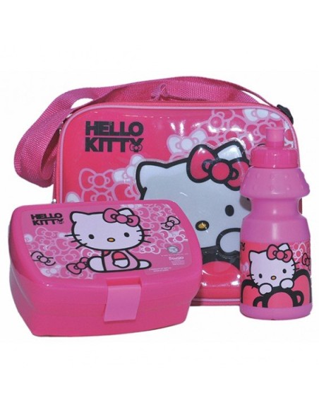 Sac isotherme Hello Kitty avec boîte à goûter et gourde Hello Kitty...