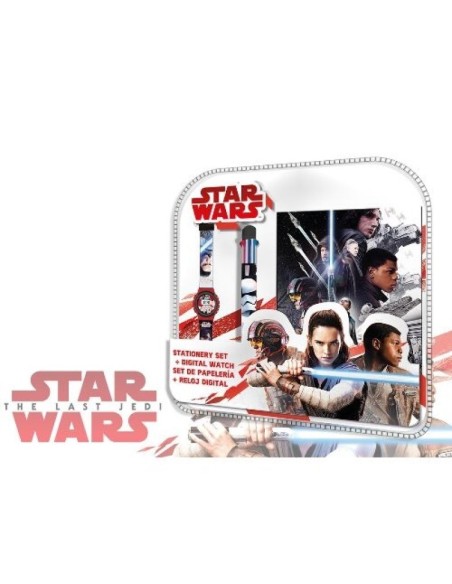 Imposta Star Wars Bloc Note + orologio + penna 6 colori - New disco...