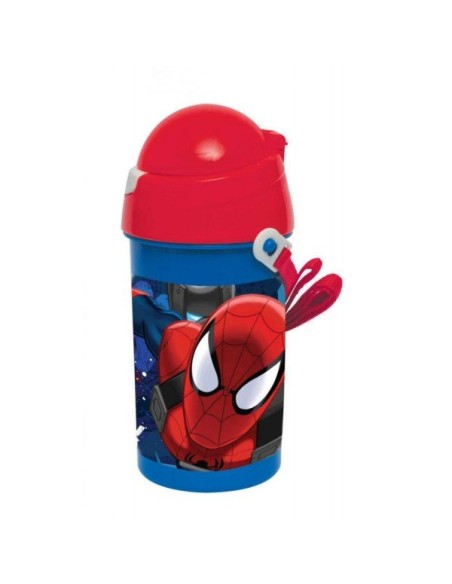 GOURDE AUTOMATIQUE SPIDERMAN 500ML, SYSTÈME ANTI GOUTTE - New disco...