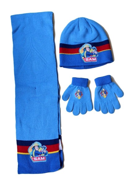 Set 3 piezas Bonnet + bufanda + guantes Sam the Fireman -New discou...