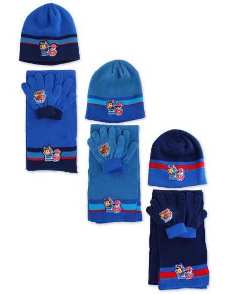 Set 3 pièces Bonnet + écharpe + gants Pat Patrouille - New discount...