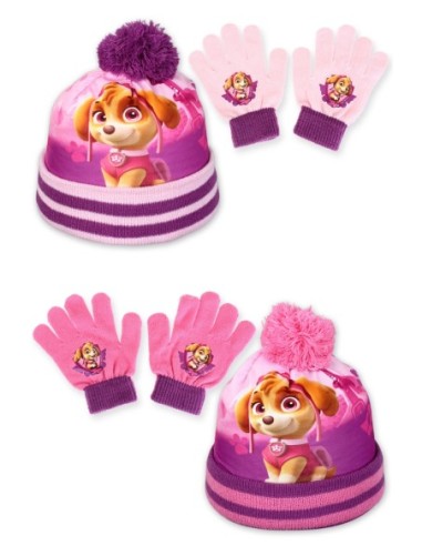 Set 2 pièces Pat'Patrouille bonnet et gants Paw Patrol pour Fille -...