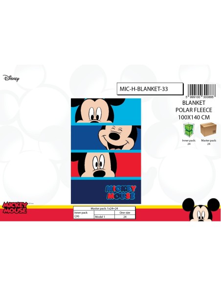 Plaid polaire Mickey Disney  - New discount.com