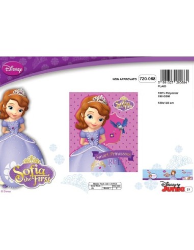 Plaid polaire Sofia Disney - 120 X 140 cm -New discount.com