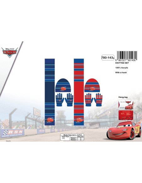 Set 3 Pièces - Cars disney - Bonnet, Gants et écharpe Cars Disney -...