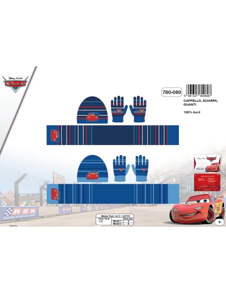 Set 3 Pièces - Cars disney - Bonnet, Gants et écharpe Cars Disney -...