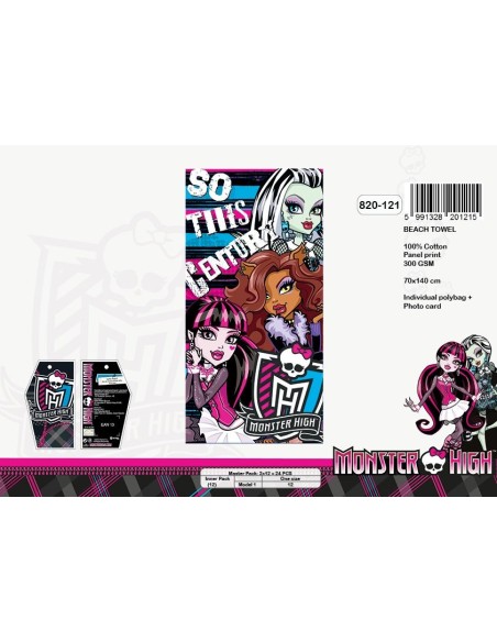 Monster High cotton beach towel - 820-121, New discount.com, Nouvea...