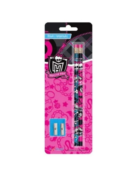 Blister de 2 crayons à papier + Taille crayon Monster high - New di...