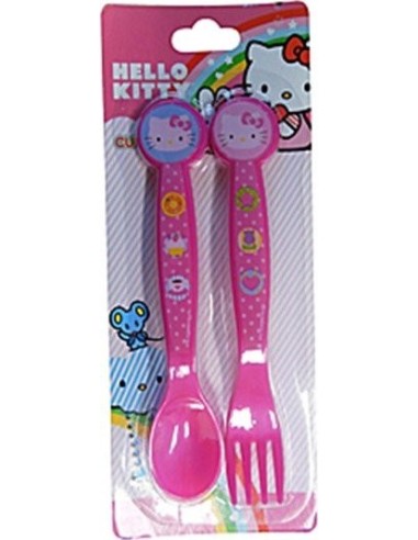 Set de couverts Hello Kitty contenant une cuillère et une fourchett...