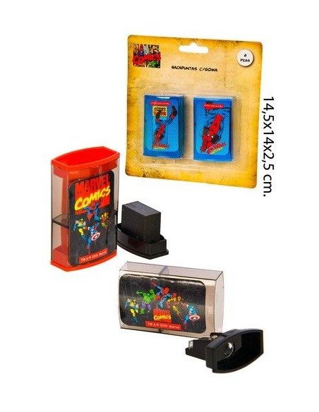 Blister mit 2 BLEISTIFTGRÖSSEN und Marvel GUM - New discount.com