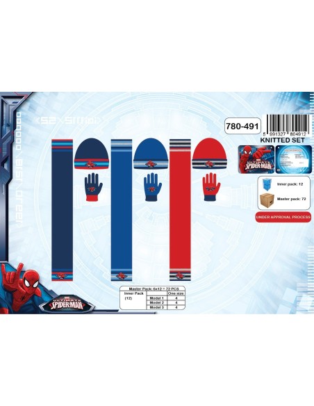 Set 3 pièces Bonnet + écharpe + gants Spiderman - New discount.com