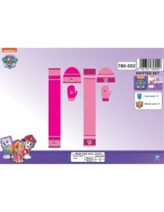 Set 3 pièces Bonnet + écharpe + gants Pat Patrouille Fille 2