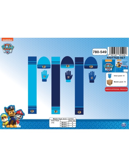 Set 3 pièces Bonnet + écharpe + gants Pat Patrouille - New discount...