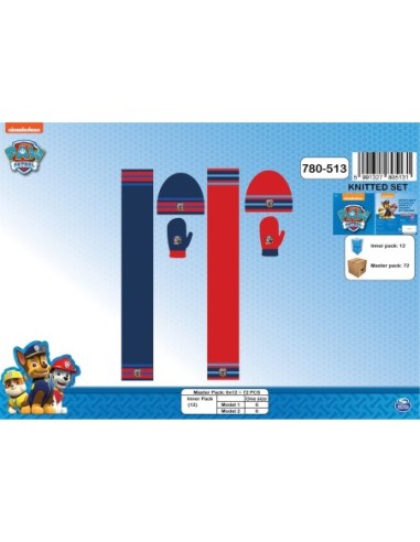 Set 3 pièces Bonnet + écharpe + gants Pat Patrouille - New discount...