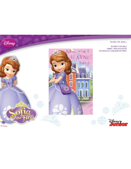 Plaid polaire Sofia Disney - 120 X140 cm - 720-069 - New discount.com