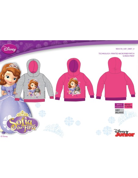 Sweat Sofia disney à capuche avec poches