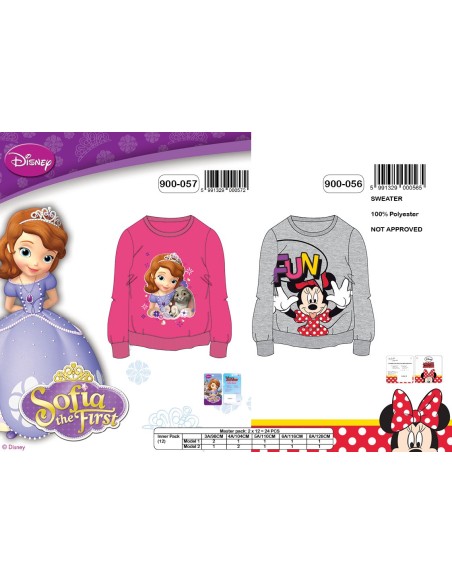 Sweat Sofia 900-057 et sweat Minnie 900-056 - New discount.com