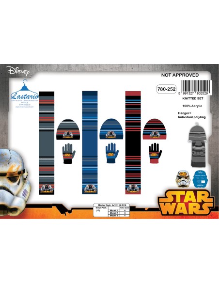 Set 3 pièces Star Wars BONNET + GANTS + ECHARPE Star Wars - New dis...
