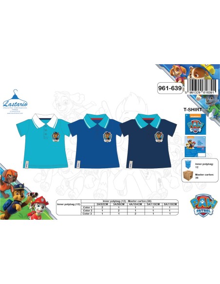 Polo Manches Courtes Paw Patrol