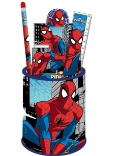 Pot pencil + supplies Spiderman