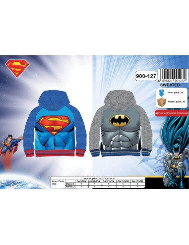 Sweat Superman et Batman à capuche
