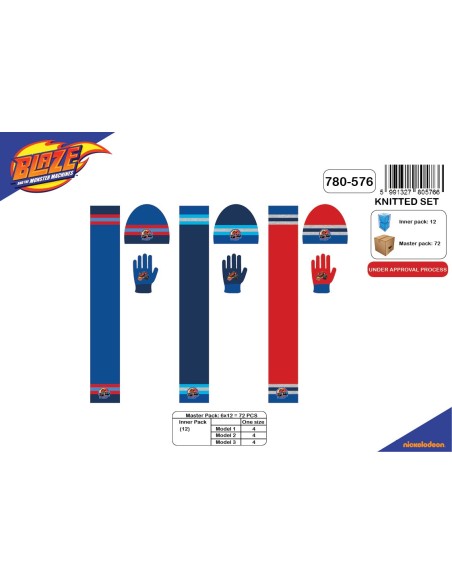 Set 3 pièces Bonnet + écharpe + gants Blaze