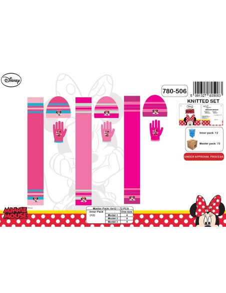 Set 3-piece Cap + scarf + gloves Minnie