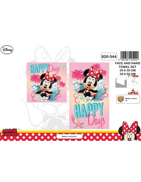 Set de 2 serviettes Minnie Disney