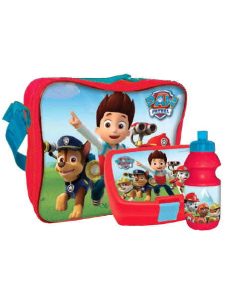 Sac Isotherme Paw Patrol avec boîte à goûter et gourde assorties