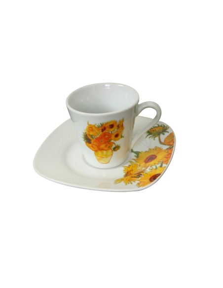 Tasse à café et soucoupe Van Gogh en porcelaine