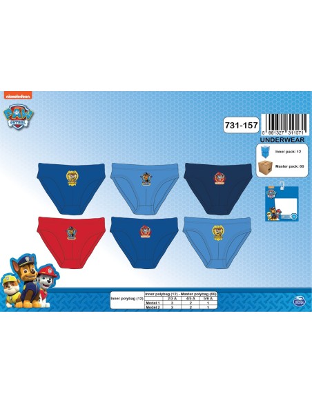 Boite de 3 slips Pat Patrouille