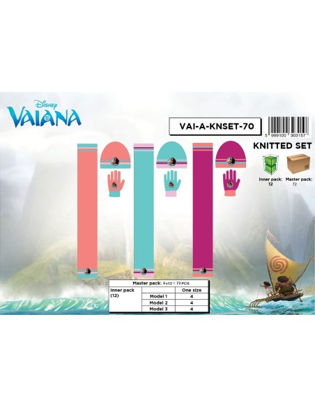 Set 3 pezzi Bonnet + sciarpa + guanti Vaiana Disney - New discount.com