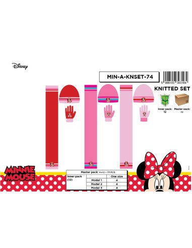 Set 3 pièces Bonnet + écharpe + gants Minnie - New discount.com