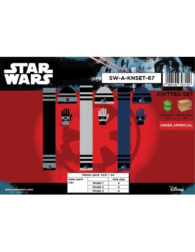 Set 3 pièces Star Wars BONNET + GANTS + ECHARPE Star Wars - New dis...