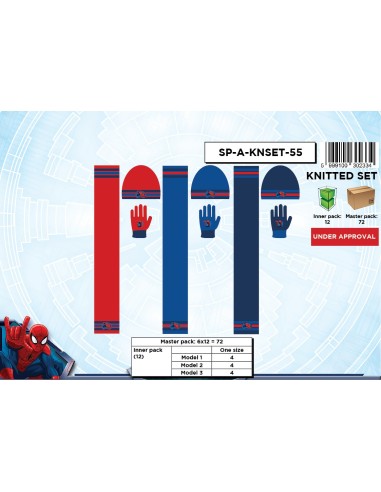 Set 3 pezzi Beanie + sciarpa + guanti Spiderman - New discount.com