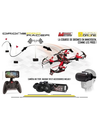 Coffret Drone Pro Racer avec caméra et masque VR  Mondo