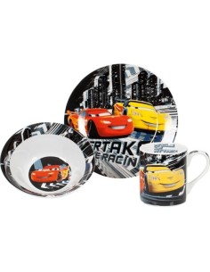 Set petit déjeuner 3 pièces mug - bol et assiette cars disney