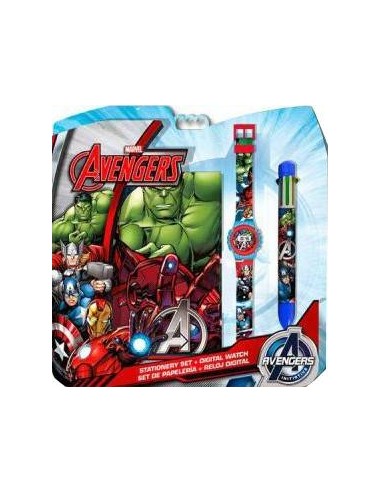Impostare Avengers Bloc Note + watch + pen 6 colori - New discount.com