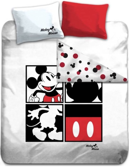 Parure de lit Mickey - 100% coton 240 X 220 CM + 2 Taies - New disc...