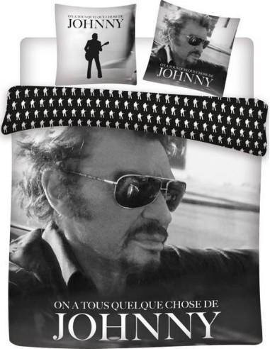 Parure Housse de couette Johnny Hallyday- 100% coton 240 X 220 CM +...