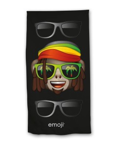 Toalla de playa Emoji o toalla de baño en negro -New discount.com