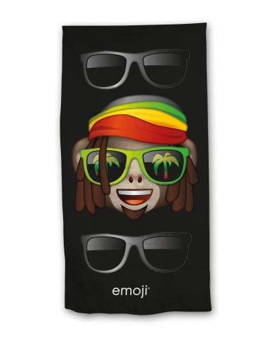 Drap de plage ou drap de bain Emoji en noir - New discount.com