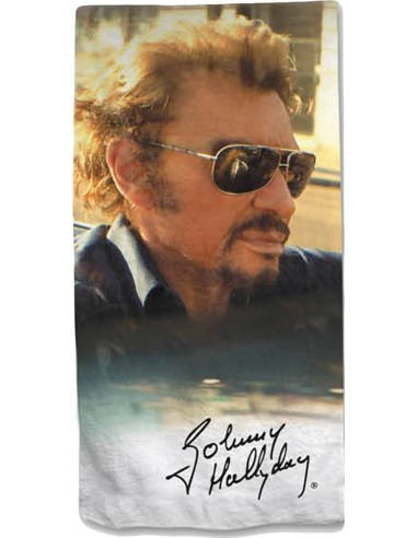 Toalla de playa de algodón Johnny Hallyday -New discount.com