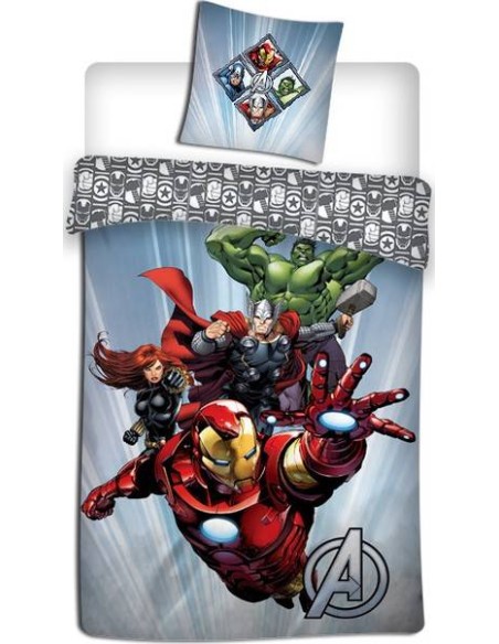 Parure Housse de Couette Avengers + Taies d Oreiller Avengers - New...
