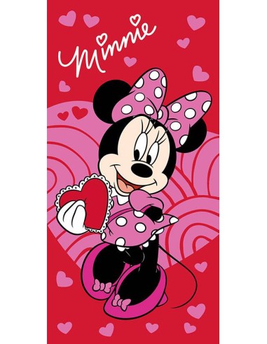 Drap de plage ou drap de bain Minnie Rouge - New discount.com